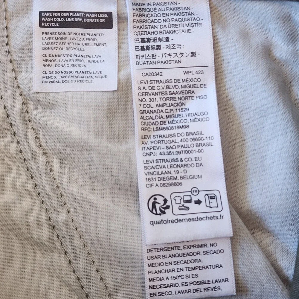 Levi's '94 Baggy Cargo Pants Mens 32 Green Adjustable Hem Workwear